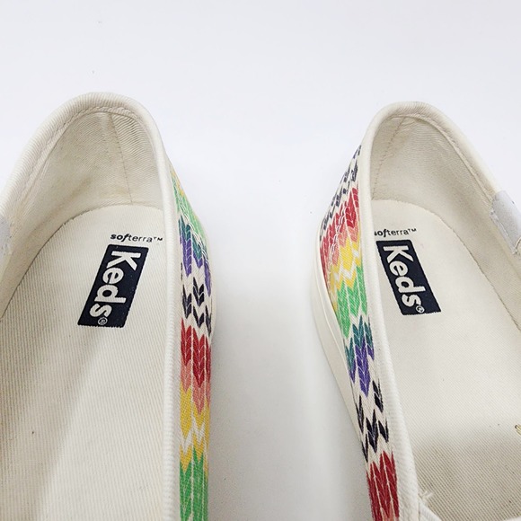 Keds Sneakers Women 10 Double Decker Fair Isle Canvas Slip-On Rainbow Arrows - Picture 4 of 11